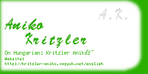 aniko kritzler business card